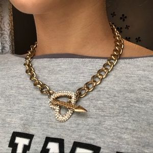 Cupids Arrow Heart Chain Valentines Day Necklace